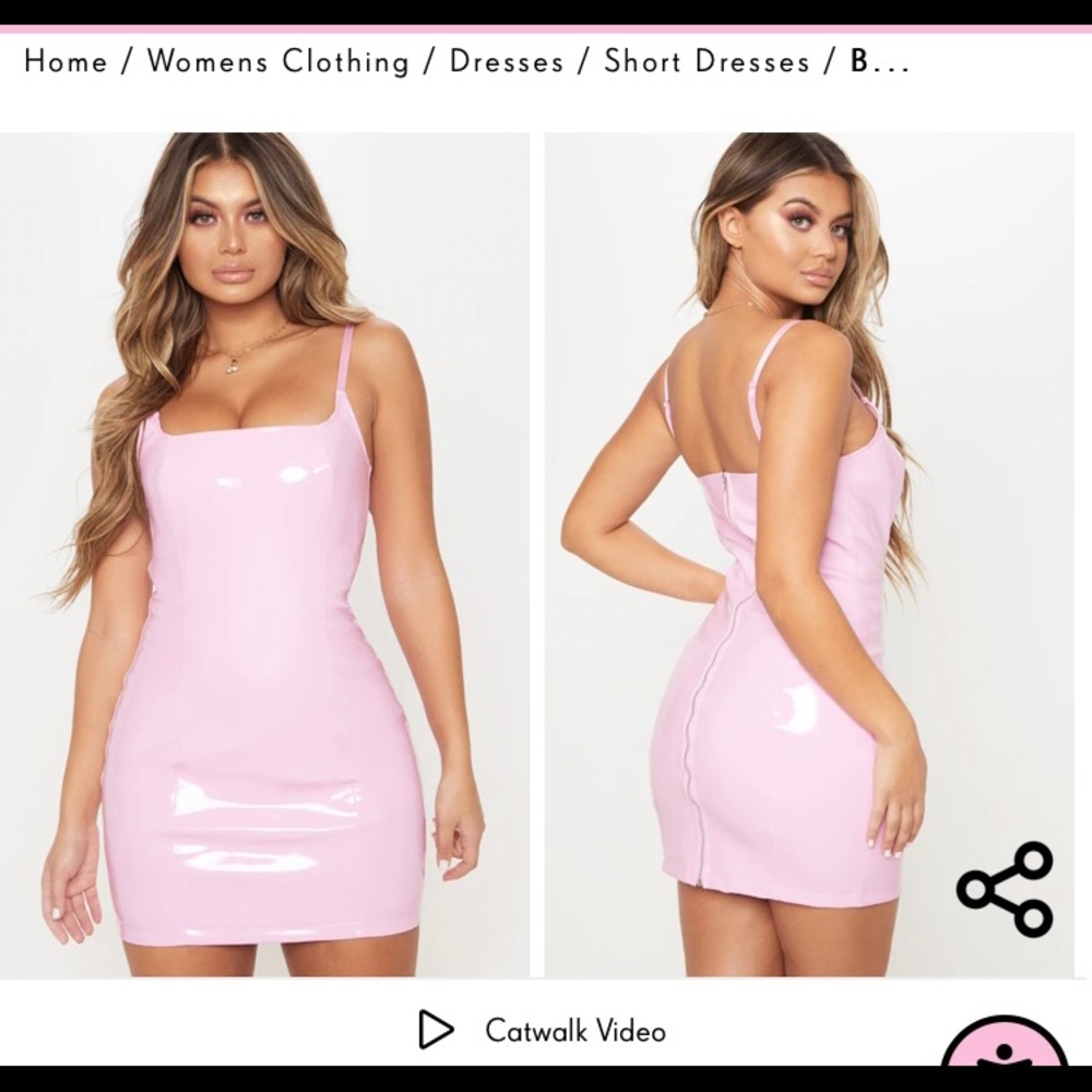 Pretty Little Thing Pink Latex Dress